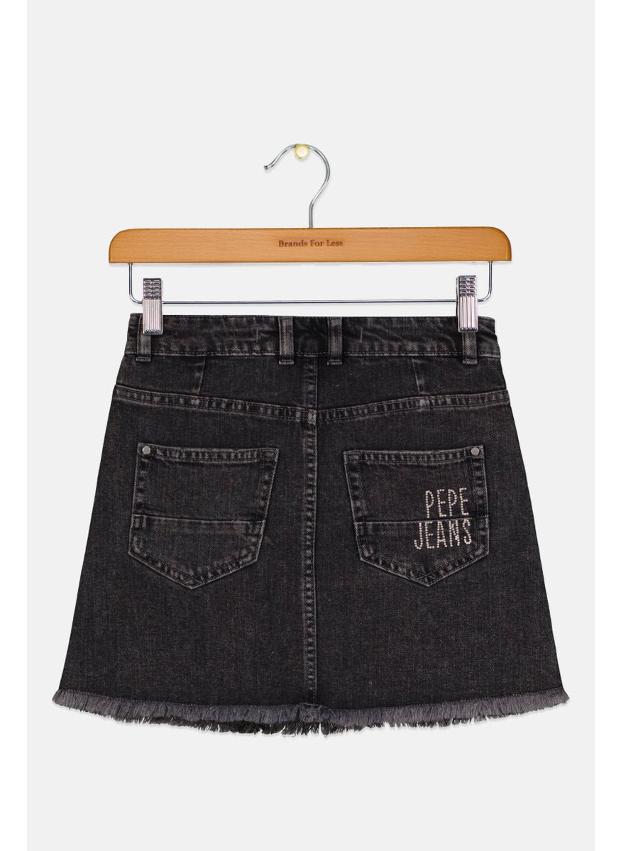 Kids Girl Embellished Skirt, Black