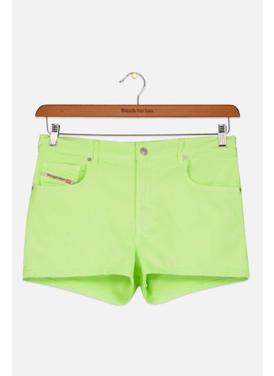 Kids Girl Solid Denim Shorts, Lime Green