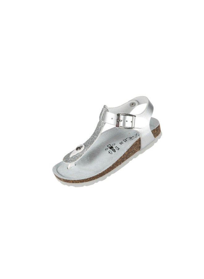 Biochic Girls Thong Sandals Backstrap 012-421 831M-Argento