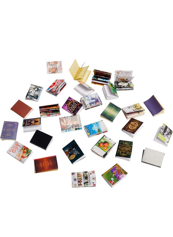 30Pcs 1:12 Scale Miniatures Dollhouse Books Mini Books Miniatures Books For Mini House Decor