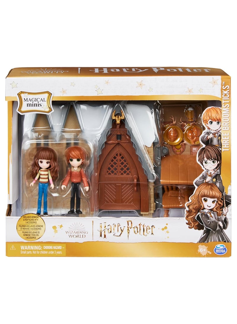 Spin Master- Harry Potter Wizarding World Magical Mini Three Broomsticks Playset- Ron & Hermione