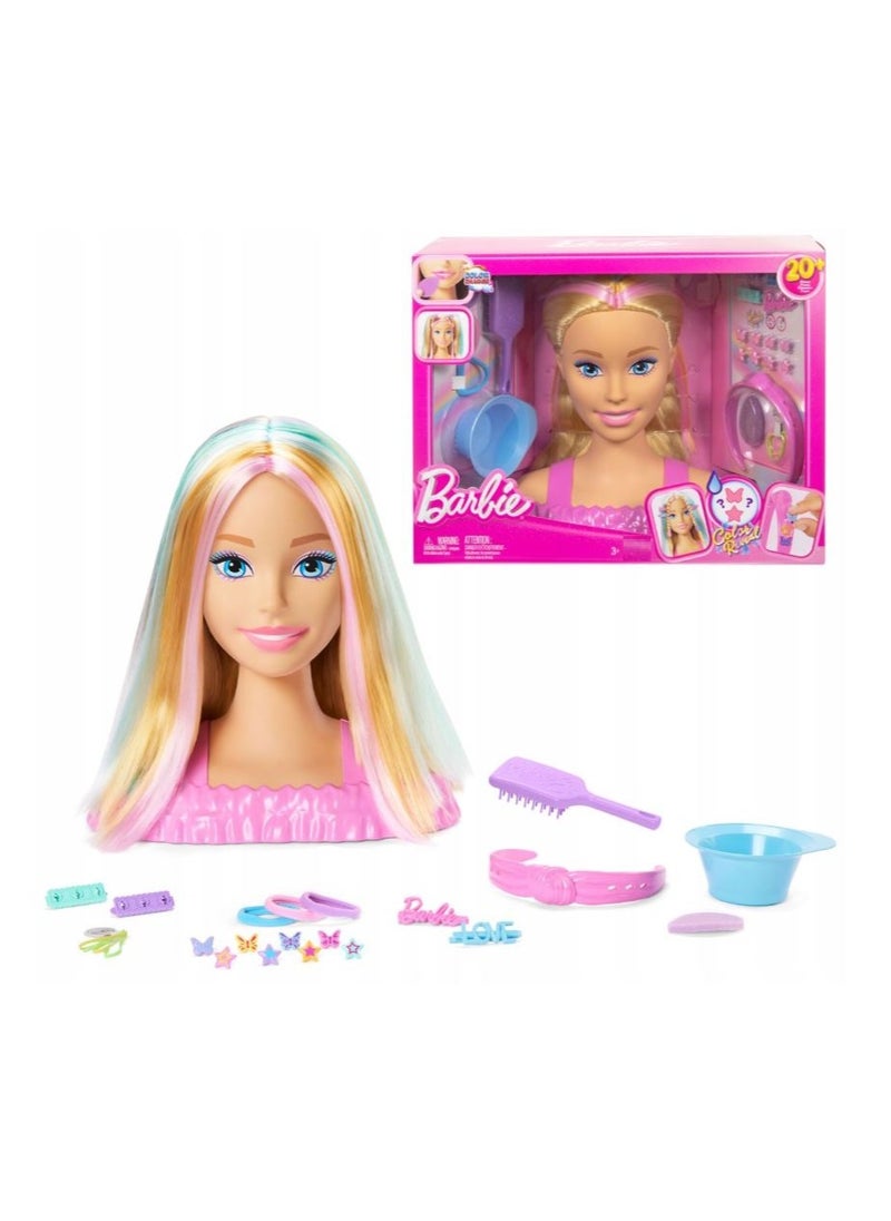 Barbie Doll Styling Head, Blonde Hair With Styling Accessories