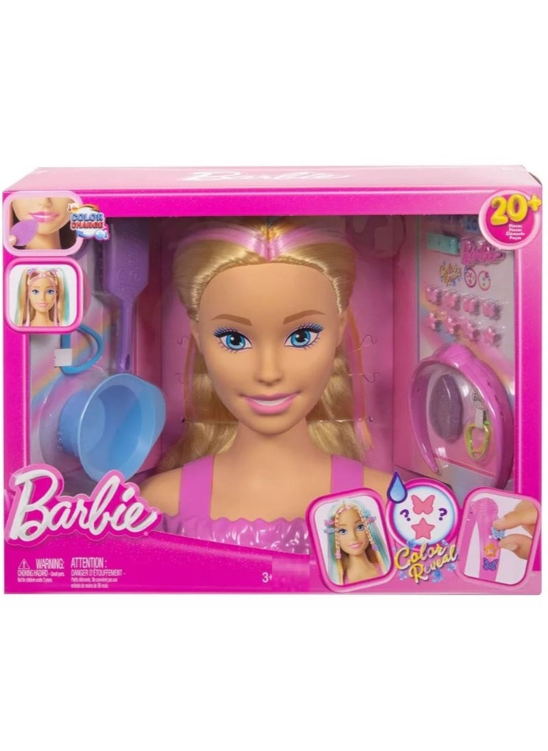 Barbie Doll Styling Head, Blonde Hair With Styling Accessories