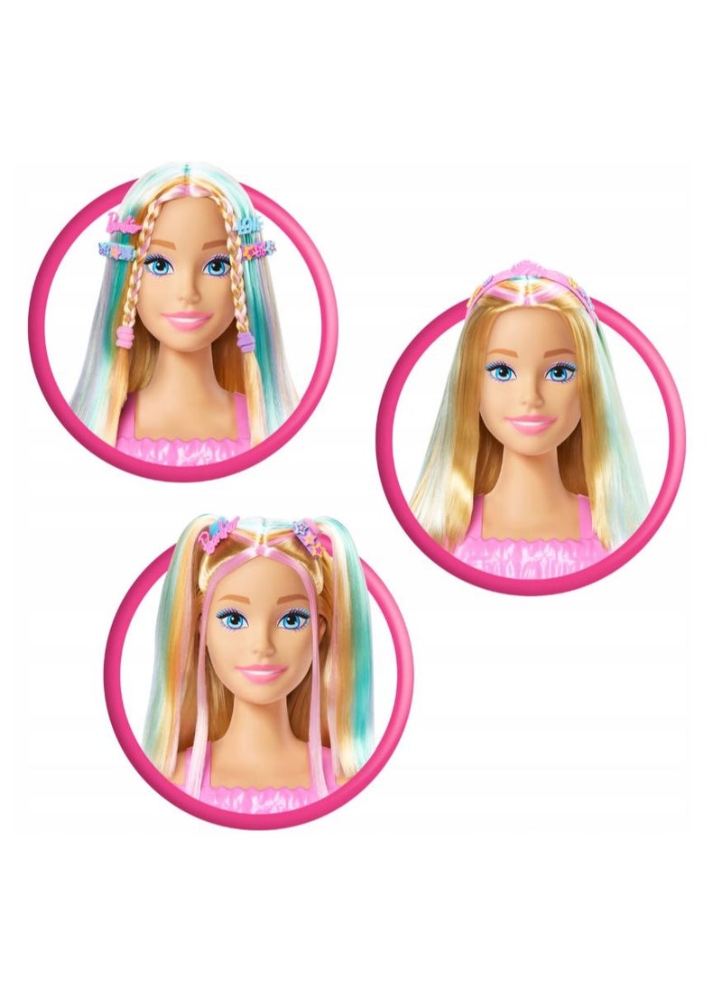 Barbie Doll Styling Head, Blonde Hair With Styling Accessories