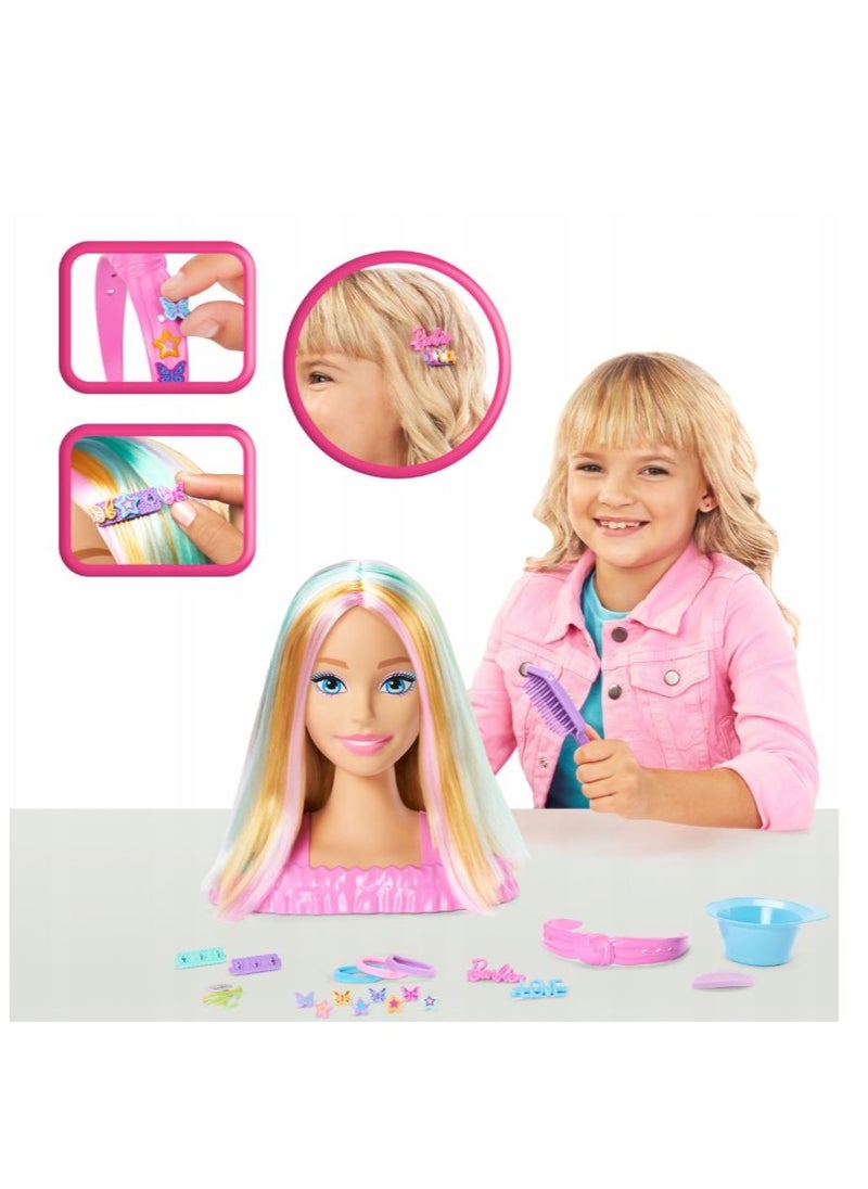 Barbie Doll Styling Head, Blonde Hair With Styling Accessories