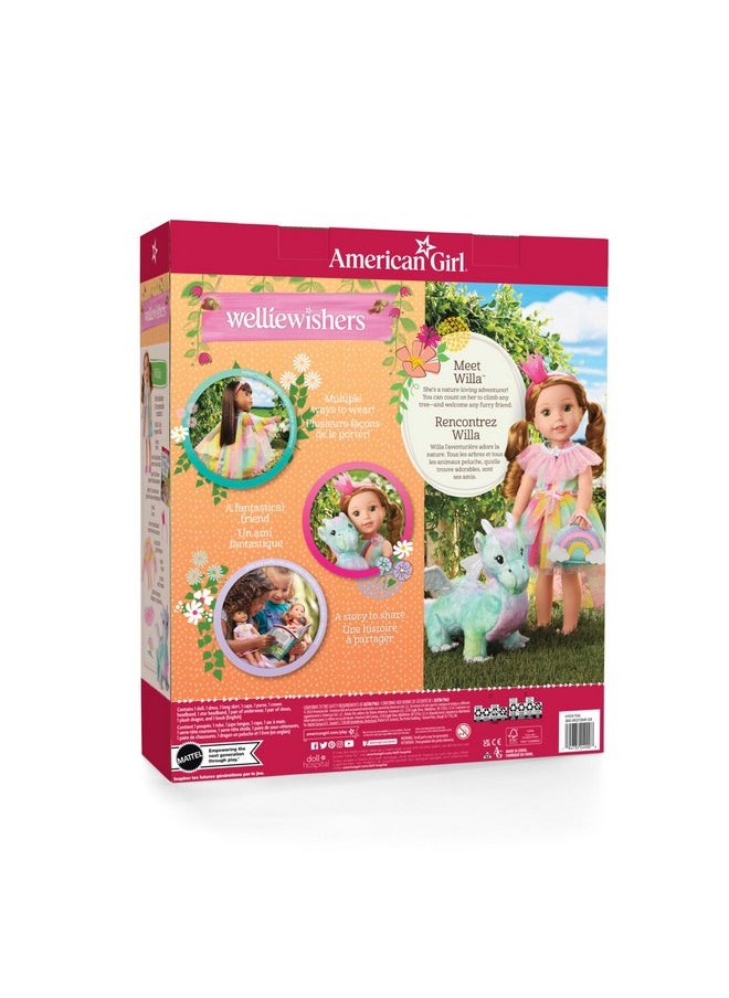 Welliewishers 14.5-Inch Willa Doll Playset With Crisella The Dragon, Doll Dress And Accessories, And Storybook, For Ages 4+