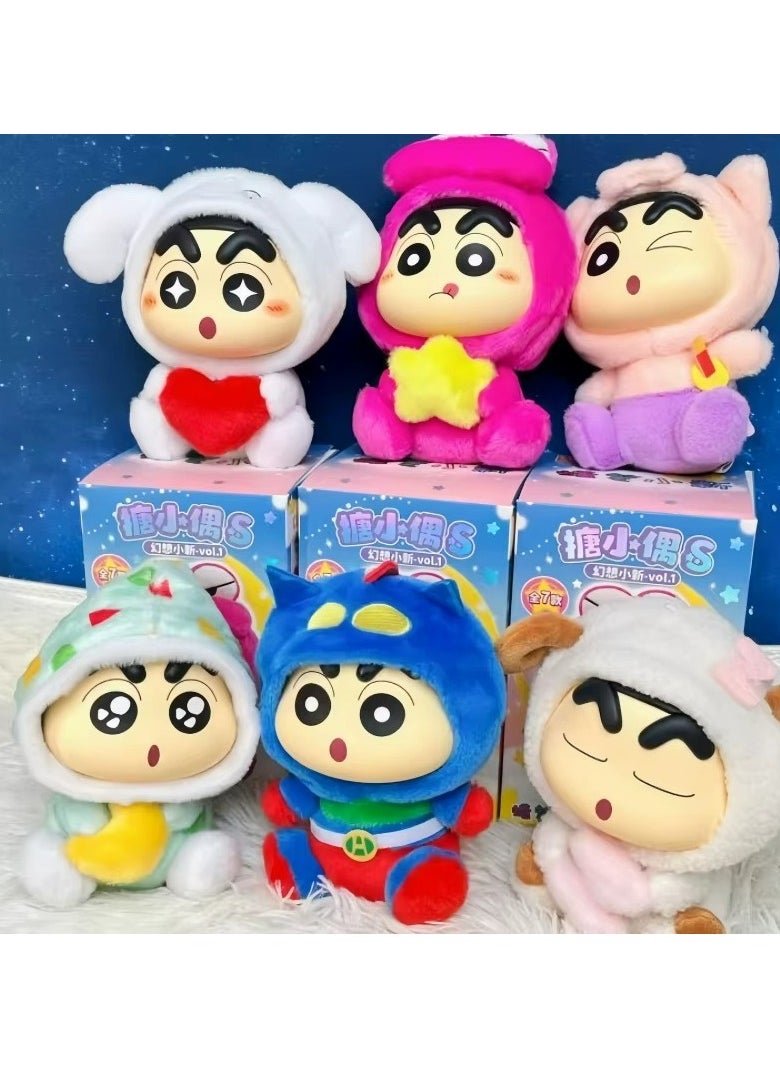 Crayon Shin-chan Blind Box Fantasy Series Plush Vinyl Doll Mystery Box Mistery Caixa Action Figure Collection Model Toys