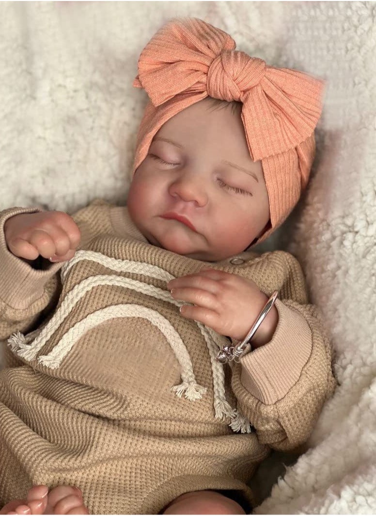 49cm Reborn Baby Girl Dolls for Boys and Girls: Lifelike Silicone Newborn Dolls Featuring Visible Veins,Perfect Gift Idea for Children Aged 3 and Older!