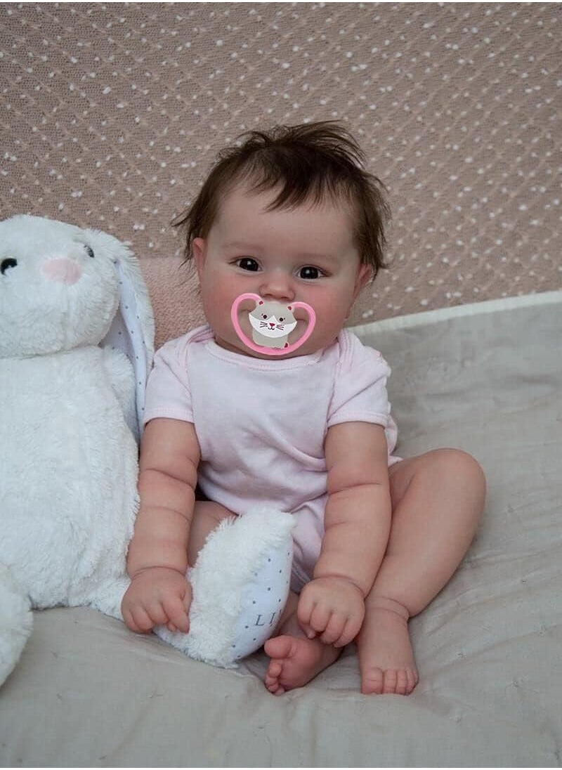 20 Inches Real Baby Size Rooted Hair Lifelike Smiling Reborn Baby Doll Crafted in Full Body Silicone Vinyl Anatomically Correct Realistic Newborn Girl Dolls