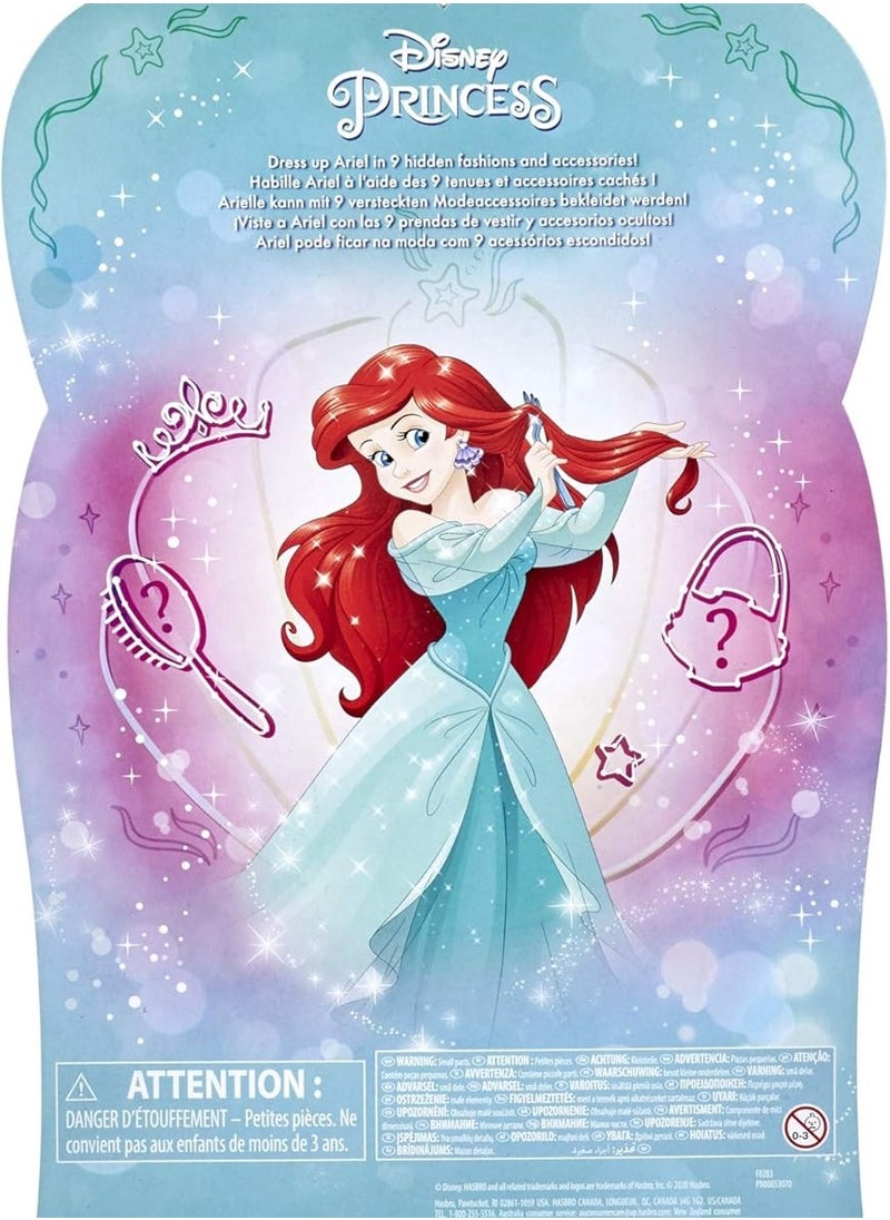 Disney Princess Style Surprise Ariel Fashion Doll with 10 Fashions and Accessories, Hidden Surprises Toy for Girls 3 Years Old and Up