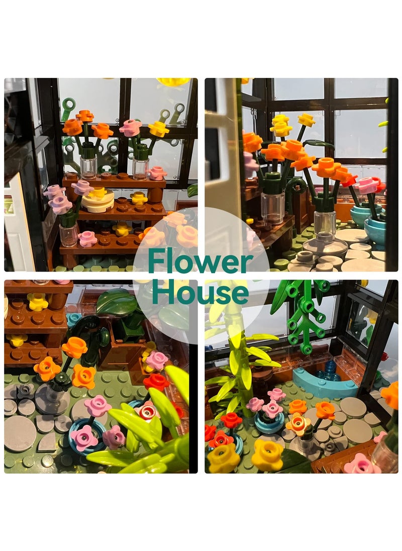 Flower House Building Set, Compatible with Lego Flower House Create Elegance and Warmth Environment, Nice Gift with Beautiful Gift Box for Girls 6-12 and Building Blocks Lover (730 Pcs)