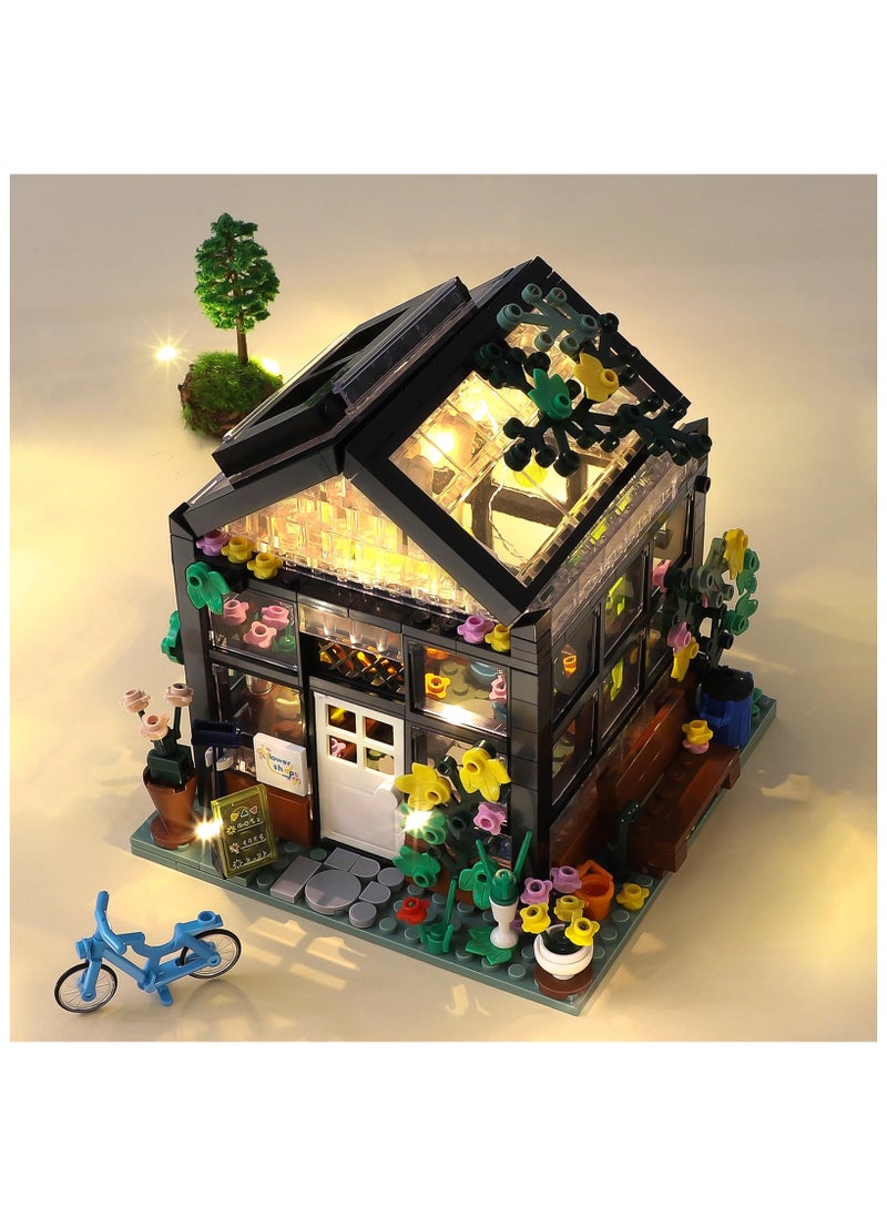 Flower House Building Set, Compatible with Lego Flower House Create Elegance and Warmth Environment, Nice Gift with Beautiful Gift Box for Girls 6-12 and Building Blocks Lover (730 Pcs)