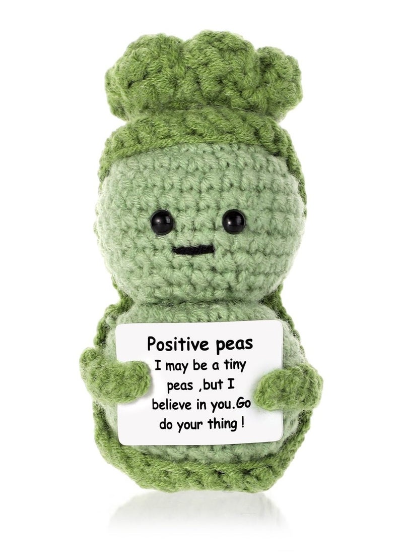 Fnnny Positive Pea, 3.8 Inch Creative Cute Positive Pea, Pocket Hug Worry Doll with Positive Affirmation Cards, for Friends Party Decoration Encouragement