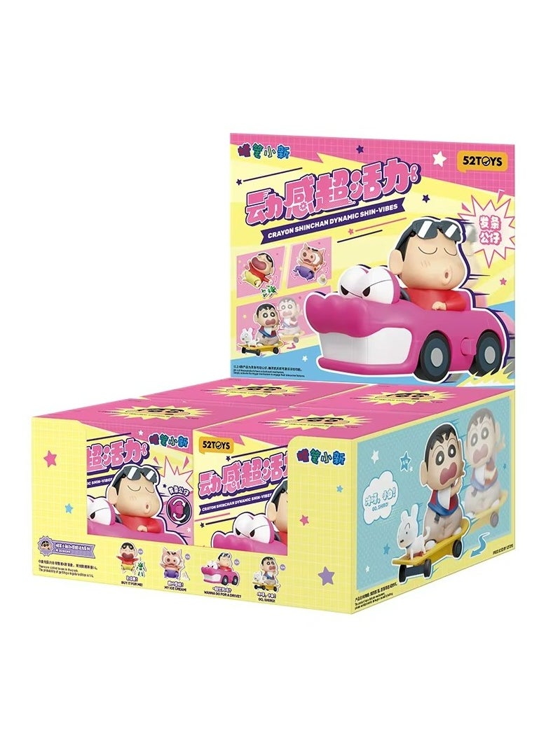 New Crayon Shin-Chan Dynamic Shin-Vibes Series Blind Box Clockwork Mobile Garage Kit Trendy Toy Collection Doll Gift Ornament