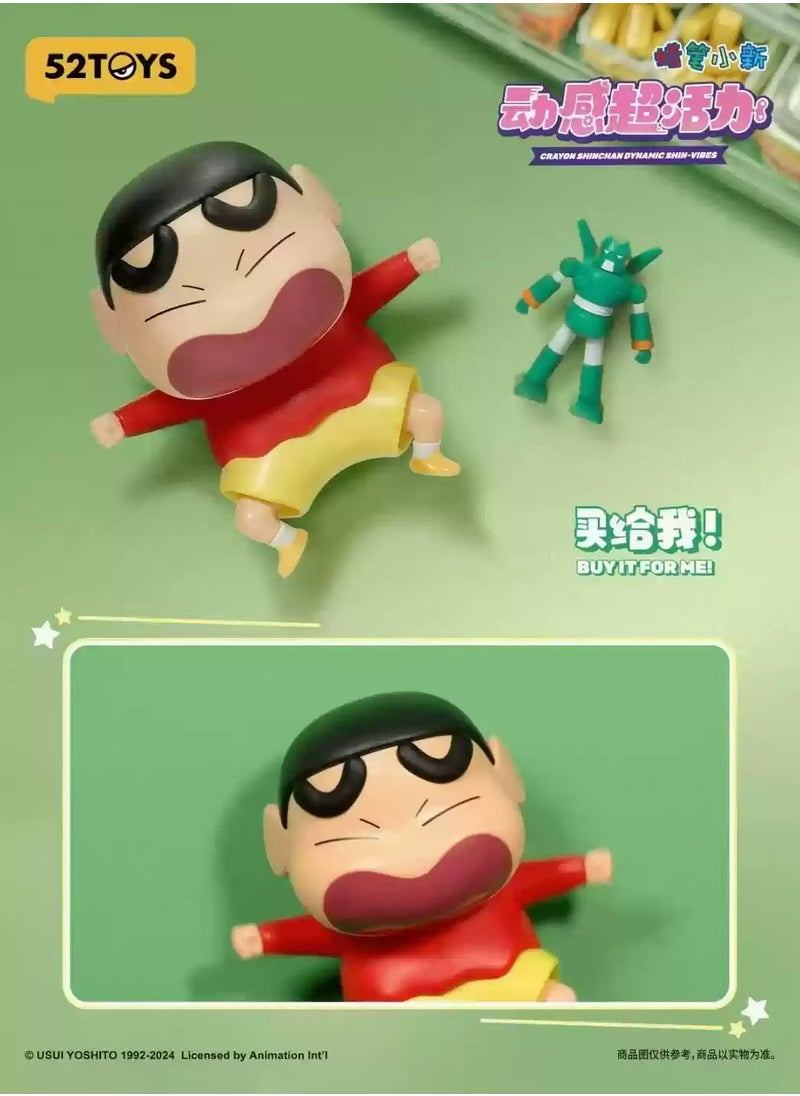 New Crayon Shin-Chan Dynamic Shin-Vibes Series Blind Box Clockwork Mobile Garage Kit Trendy Toy Collection Doll Gift Ornament