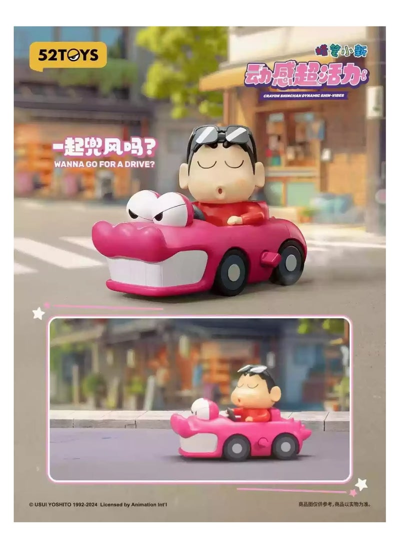 New Crayon Shin-Chan Dynamic Shin-Vibes Series Blind Box Clockwork Mobile Garage Kit Trendy Toy Collection Doll Gift Ornament