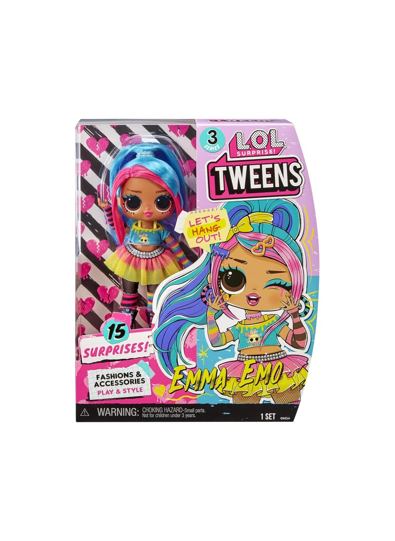 LOL Surprise Tweens Series 3 Emma Emo Fashion Doll with 15 Surprises Including Accessories