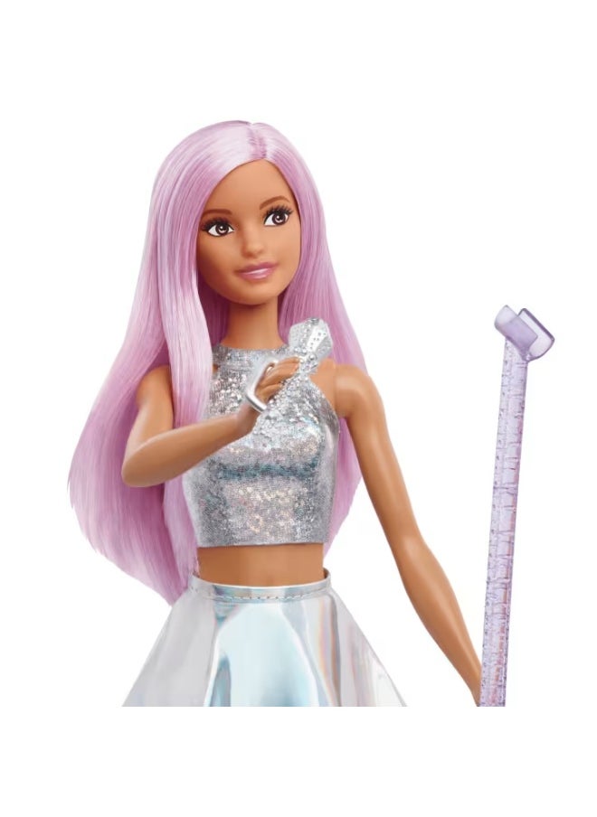 Barbie Careers Pop Star Doll with Long Pink Hair and Iridescent Skirt