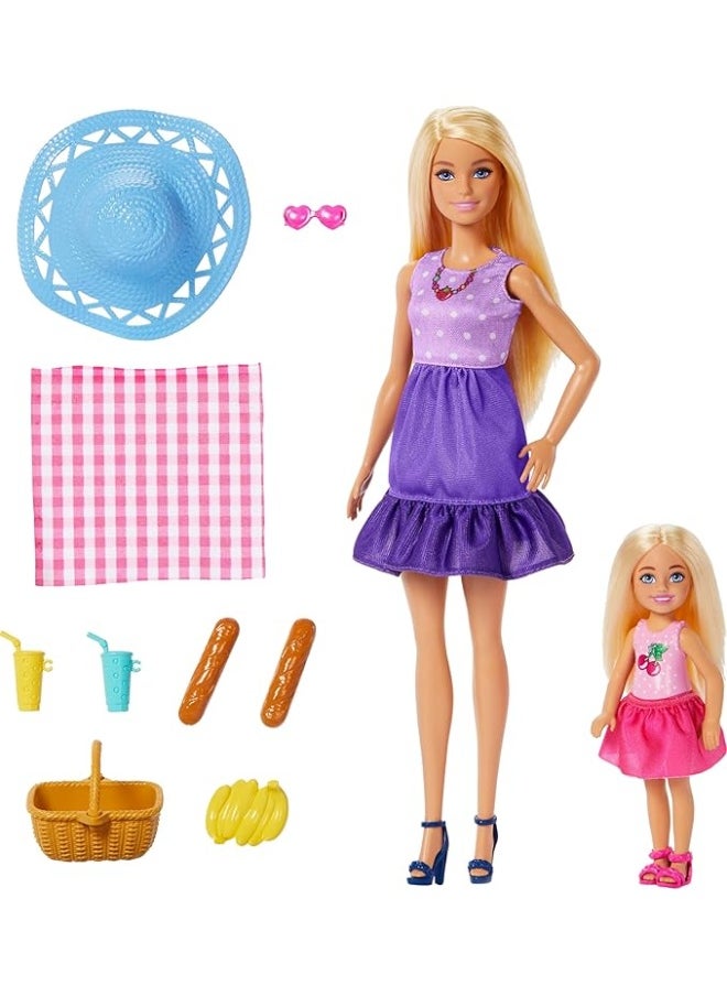 Barbie Malibu x Chelsea Club Barbie Family & Friends Sister Picnic Playset