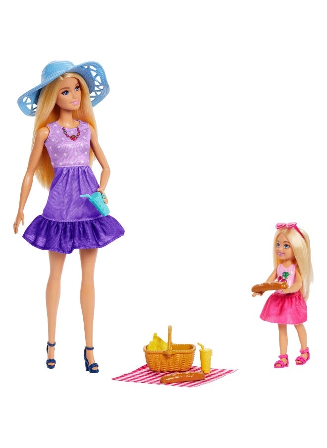 Barbie Malibu x Chelsea Club Barbie Family & Friends Sister Picnic Playset