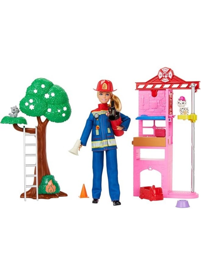 Barbie Firefighter Playset & Doll (16 Pieces)