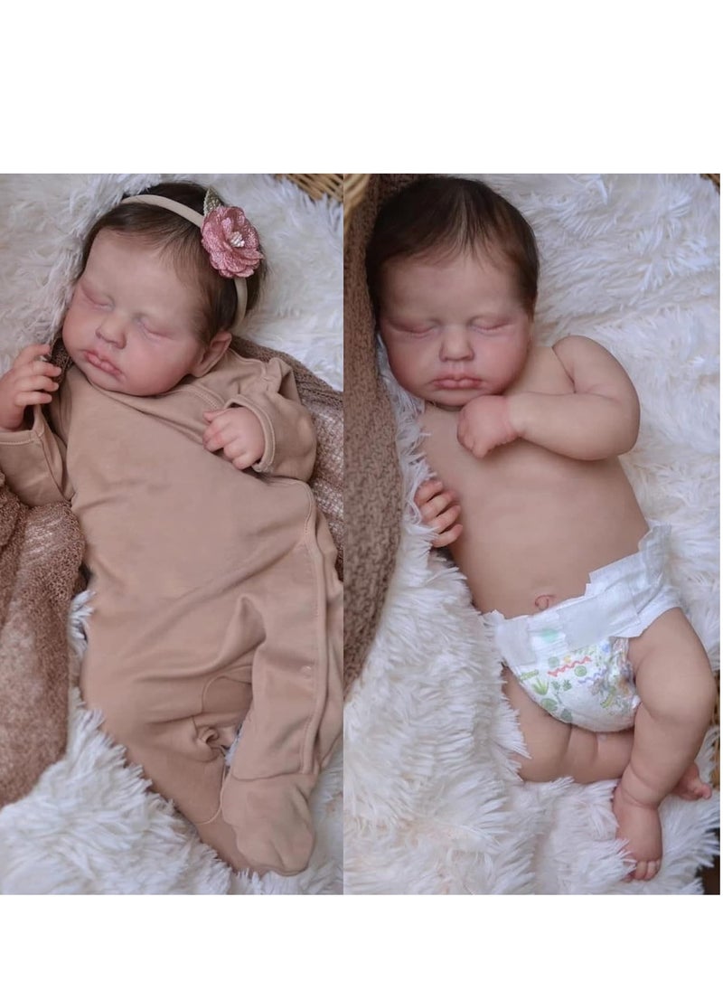 Reborn Baby Dolls 19 Inch Girl Full Silicone Vinyl Body Realistic Newborn Baby Dolls Premie Baby Doll Toy