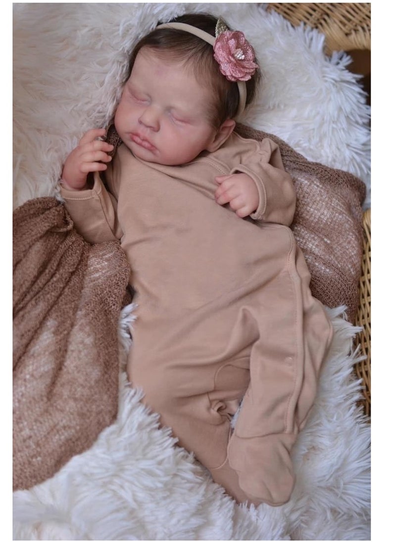 Reborn Baby Dolls 19 Inch Girl Full Silicone Vinyl Body Realistic Newborn Baby Dolls Premie Baby Doll Toy