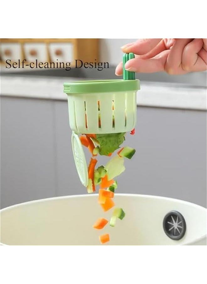 Cactus Sink Drain Strainer with Automatic Dumping Basket - Green