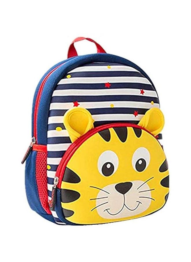 Neoprene Tiger Schoolbag Lunch Backpack for Preschool Toddler Kids