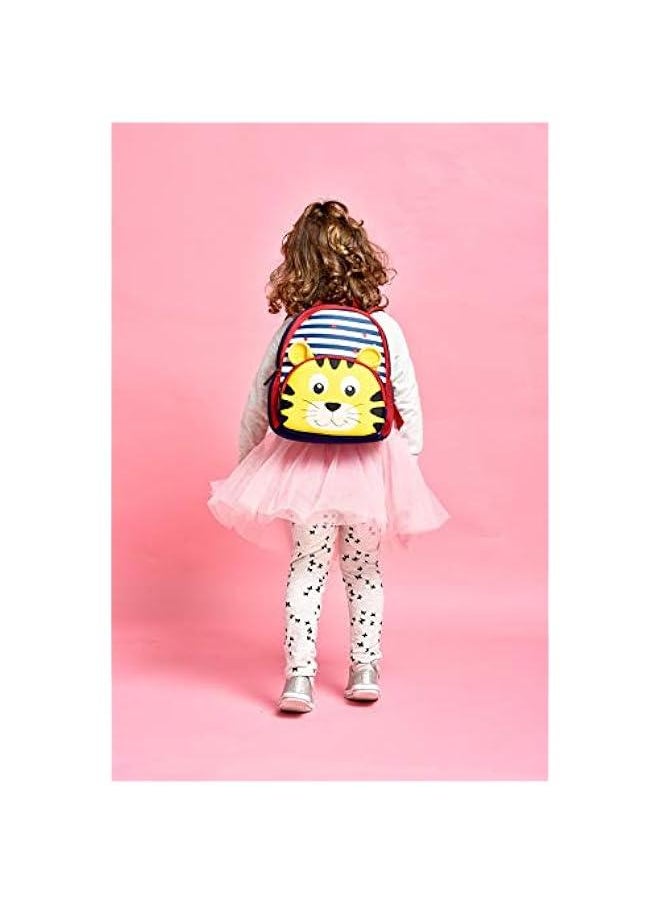 Neoprene Tiger Schoolbag Lunch Backpack for Preschool Toddler Kids