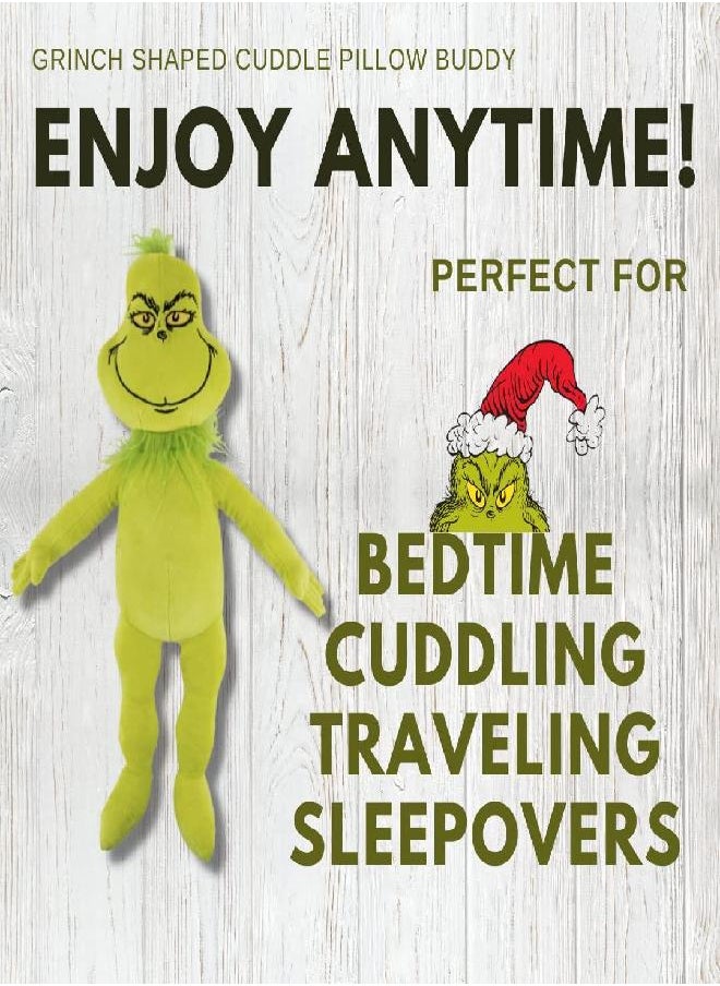 Franco Grinch by Dr. Seuss Holiday & Christmas Bedding Super Soft Plush 20 Inch Cuddle Pillow Buddy,(Official Dr. Seuss Product)