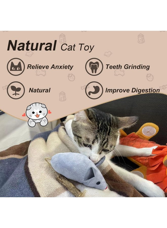 Andiker 3PCS Catnip Toys for Cats, Realistic Cat Mouse Toys with Silvervine Soft Plush Fabric Bite-Resistant Interactive Cat Toys for Indoor Cats Kittens to Bite Chew Teeth Cleaning