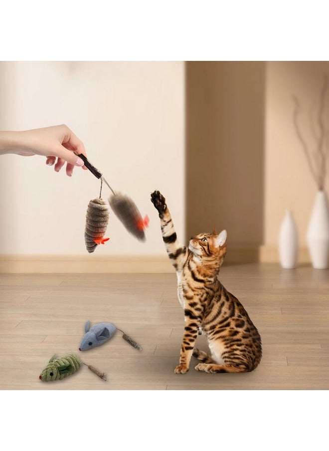 Andiker 3PCS Catnip Toys for Cats, Realistic Cat Mouse Toys with Silvervine Soft Plush Fabric Bite-Resistant Interactive Cat Toys for Indoor Cats Kittens to Bite Chew Teeth Cleaning