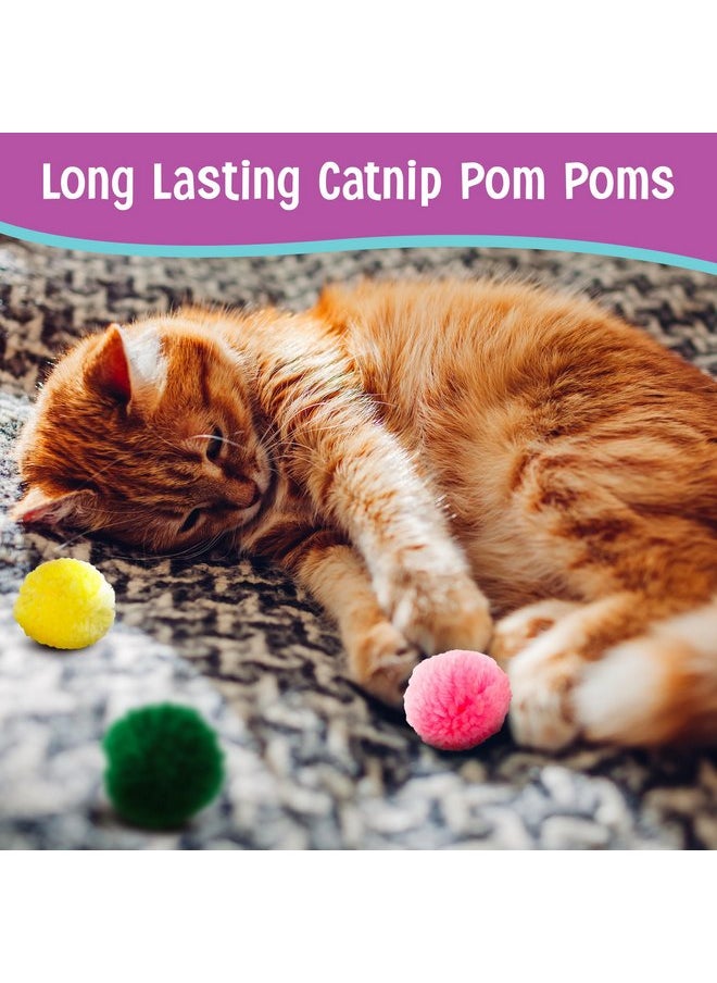 SPOT Ethical Wool Pom Poms with Catnip Cat Toy, 4-Pack