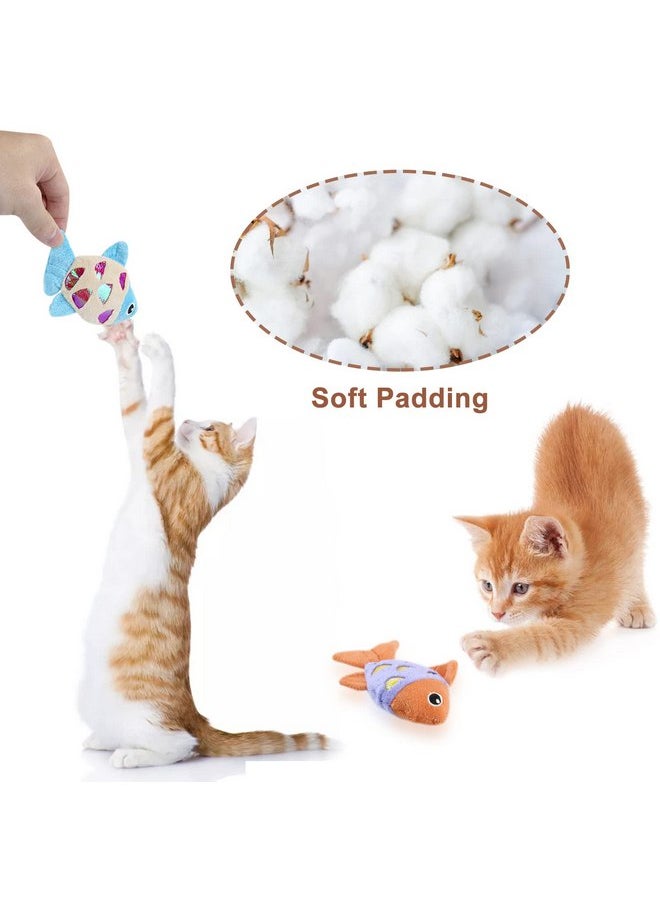 Andiker Cat Catnip Toys, 2pcs Small Cat Fish Toys with Crinkle Shine Ring Paper to Make Sound to Catch Your Cats Eyes and for Your Cats to Chew and Catch Interactive Cat Toys for Indoor Cat (2pc)