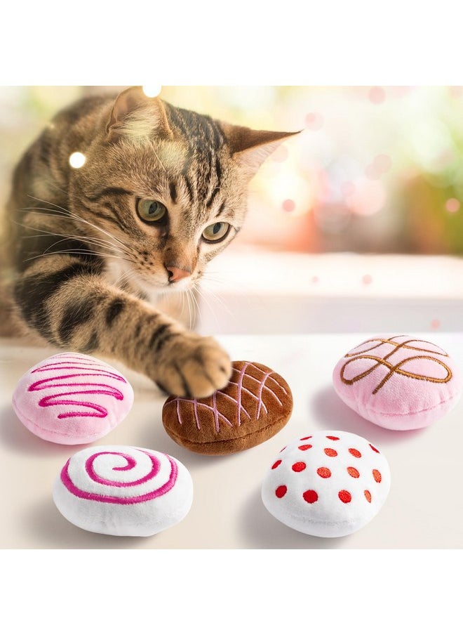 MALLMALL6 Catnip Toys for Cat - 5Pcs Chocolate Truffles Valentine’s Day Catmint Interactive Cat Toy for Indoor Cats, Soft Plush Cat Supplies, Kitten Teething Chew Kick Toy Set, Pet Gifts for Cat Lover