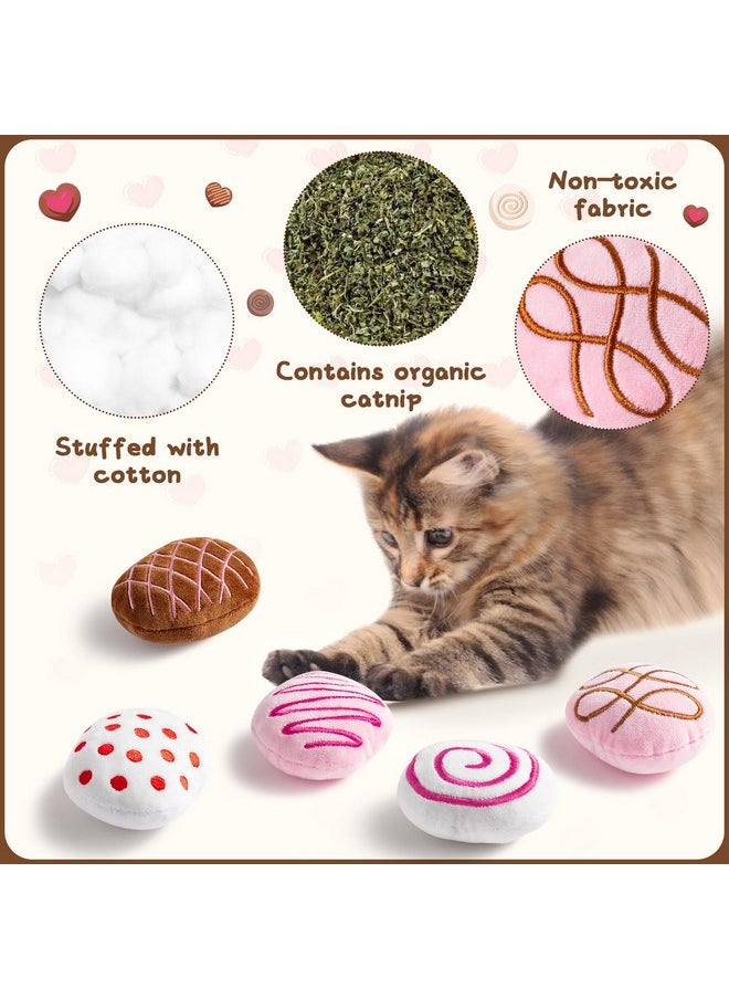 MALLMALL6 Catnip Toys for Cat - 5Pcs Chocolate Truffles Valentine’s Day Catmint Interactive Cat Toy for Indoor Cats, Soft Plush Cat Supplies, Kitten Teething Chew Kick Toy Set, Pet Gifts for Cat Lover