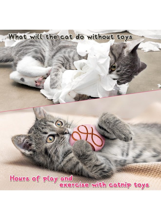 MALLMALL6 Catnip Toys for Cat - 5Pcs Chocolate Truffles Valentine’s Day Catmint Interactive Cat Toy for Indoor Cats, Soft Plush Cat Supplies, Kitten Teething Chew Kick Toy Set, Pet Gifts for Cat Lover