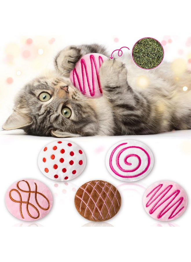 MALLMALL6 Catnip Toys for Cat - 5Pcs Chocolate Truffles Valentine’s Day Catmint Interactive Cat Toy for Indoor Cats, Soft Plush Cat Supplies, Kitten Teething Chew Kick Toy Set, Pet Gifts for Cat Lover