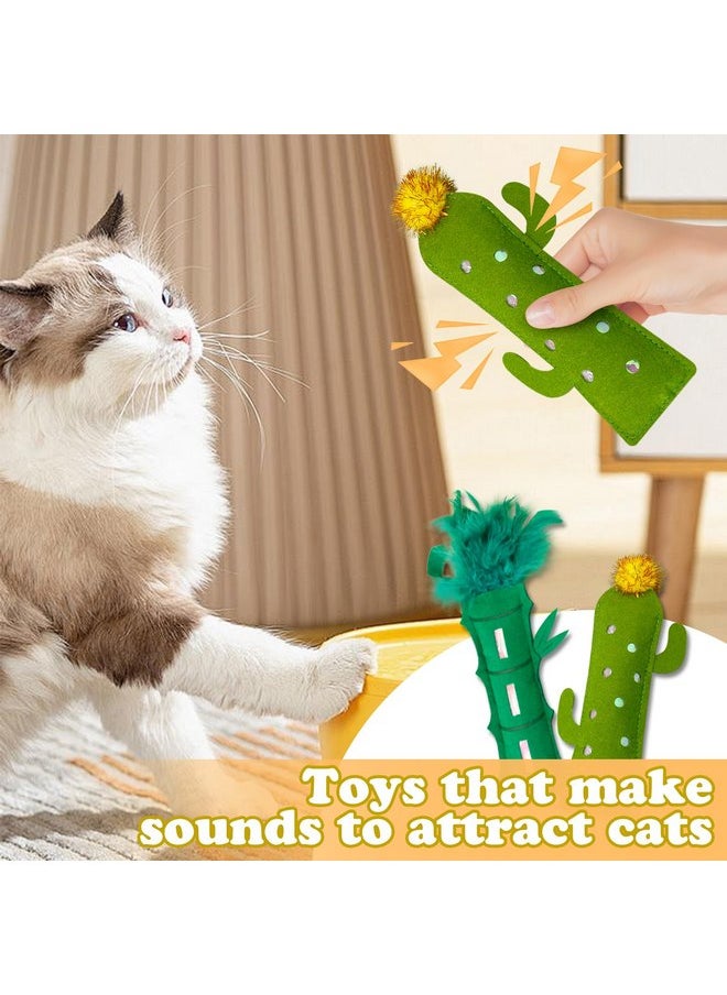 Andiker Catnip Toy for Cats, Cute Bamboo Shapes with Soft PP Cotton Bite-Resistant Cat Chew Toy with Catnip and Crinkle Paper Entertaining Interactive Cat Toy for Indoor Cats and Kitten (Bamboo)