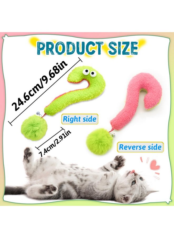 Andiker Interactive Cat Toy, Question Mark Shaped Cat Kicker Toy with a Plush Ball and a Bell for Kicking & Playing, 7.2inches Plush Cat Chew Toy for Stress Relief and Relaxation (Question Mark)