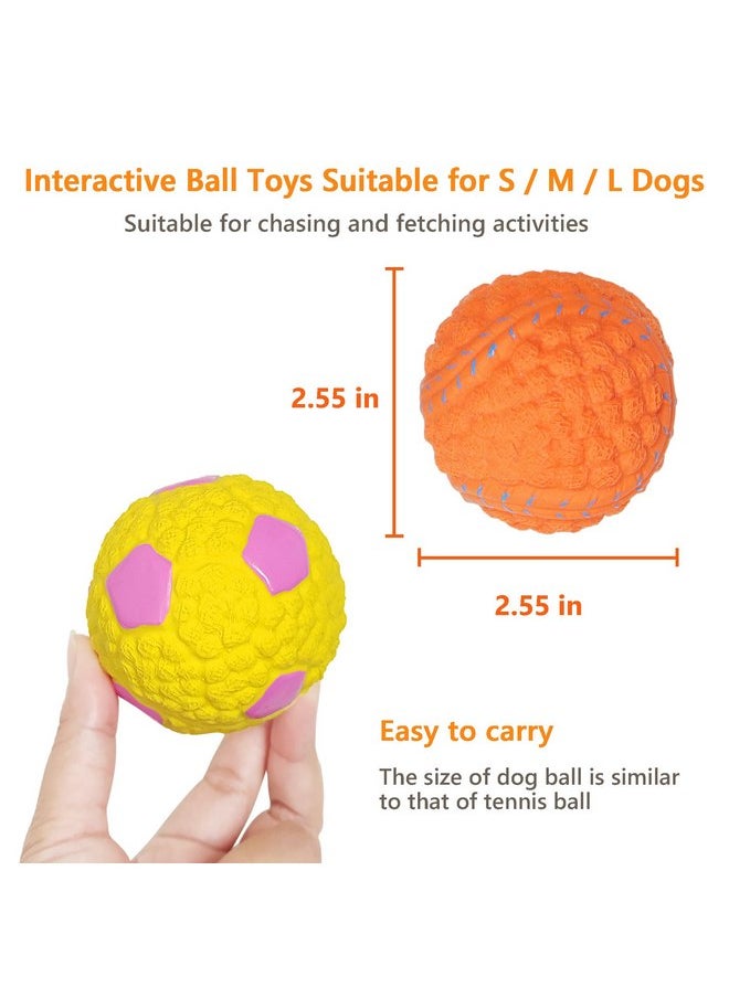 Generic Dog Toys Balls, Latex Squeaky Dog Toys, 2.6 in Interactive Dog Toys for Chase and Fetch, Durable Dog Toys for Small, Medium Large Breeds (Set of 4), Polychrome