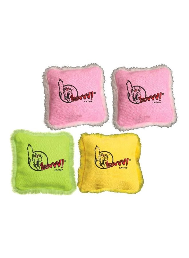 Yeowww! (4 Pack) 100% Organic Catnip Pillows (Assorted Colors)