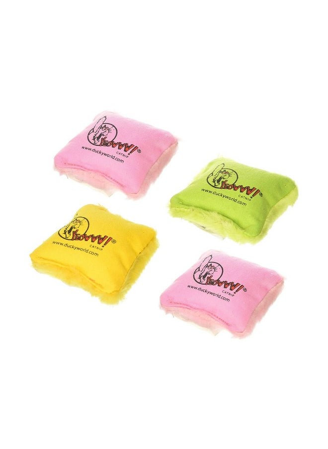 Yeowww! (4 Pack) 100% Organic Catnip Pillows (Assorted Colors)