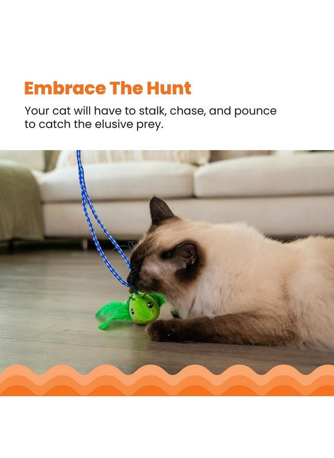 Catstages Tail Teaser Ground Prey Play Wand with Catnip Toy Attachments Interactive Cat Wand