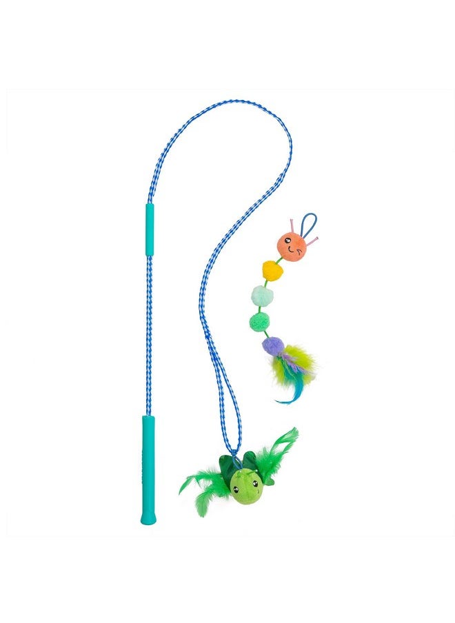 Catstages Tail Teaser Ground Prey Play Wand with Catnip Toy Attachments Interactive Cat Wand