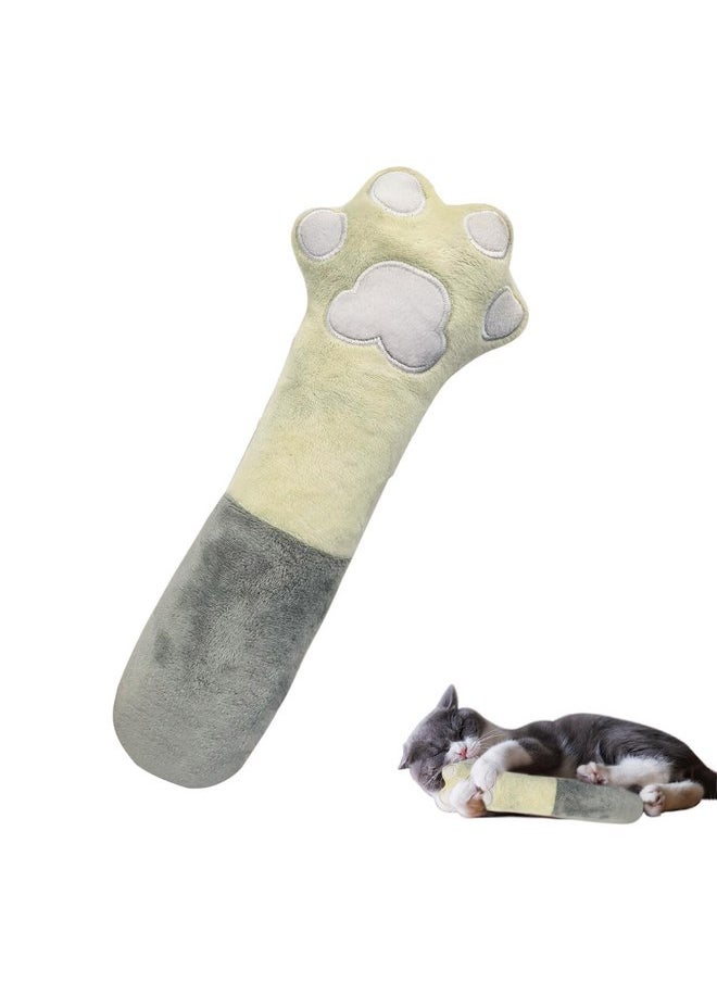 Andiker Cat Toys Cat paw, 10.5 Inches Catnip Toys with Crinkle Sound Soft and Durable, Interactive Cat Kicker Toys for Indoor Kitten with a Sisal Scratcher to Scratch (Beige+Grey)