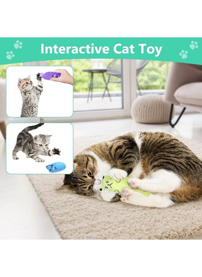 SCHITEC Catnip Toys, [8 PCS] Soft Plush Cat Nip Chew Toy for Indoor Cats, Interactive Kitten Pillow Kitty Teething Toy