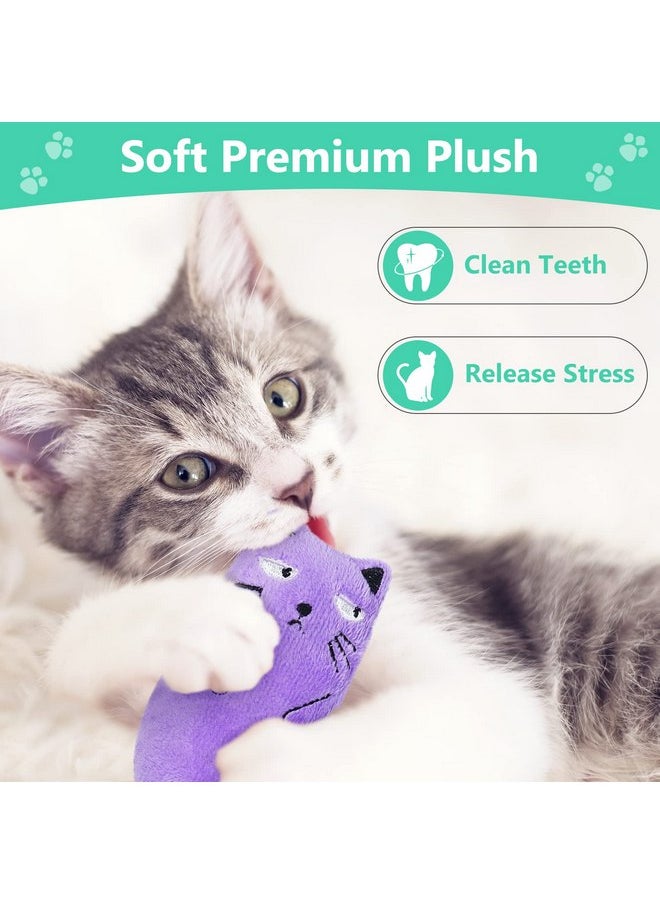 SCHITEC Catnip Toys, [8 PCS] Soft Plush Cat Nip Chew Toy for Indoor Cats, Interactive Kitten Pillow Kitty Teething Toy