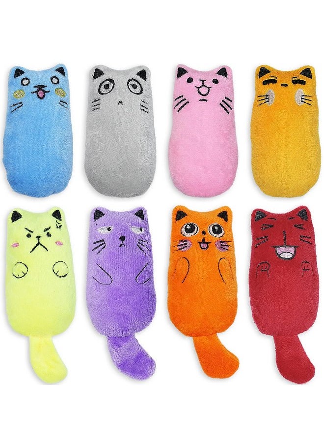 SCHITEC Catnip Toys, [8 PCS] Soft Plush Cat Nip Chew Toy for Indoor Cats, Interactive Kitten Pillow Kitty Teething Toy